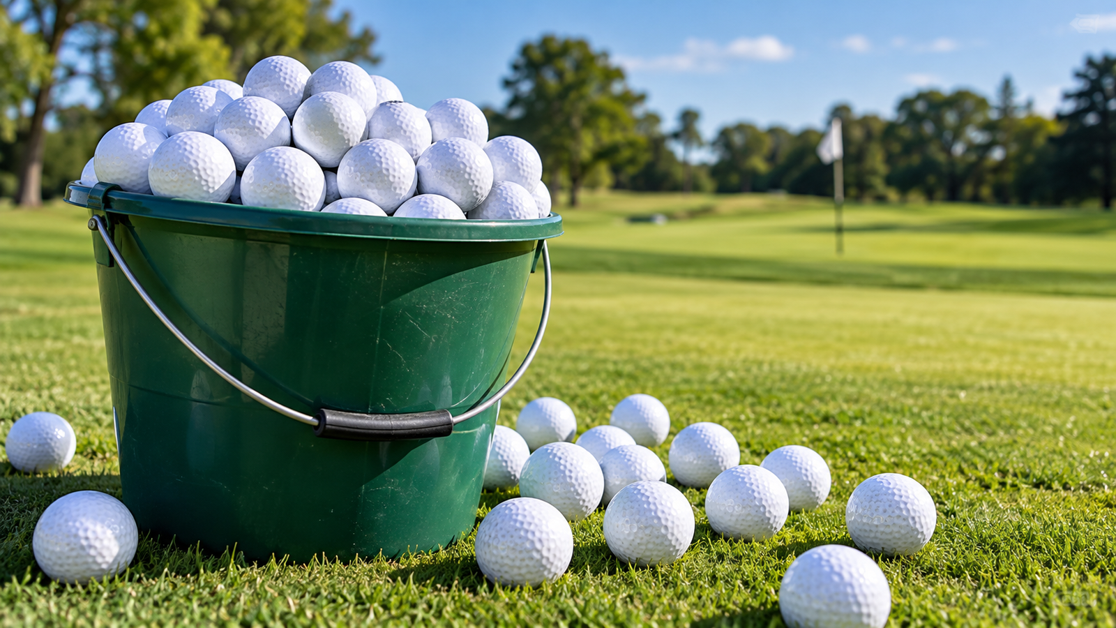 bucket of golf balls